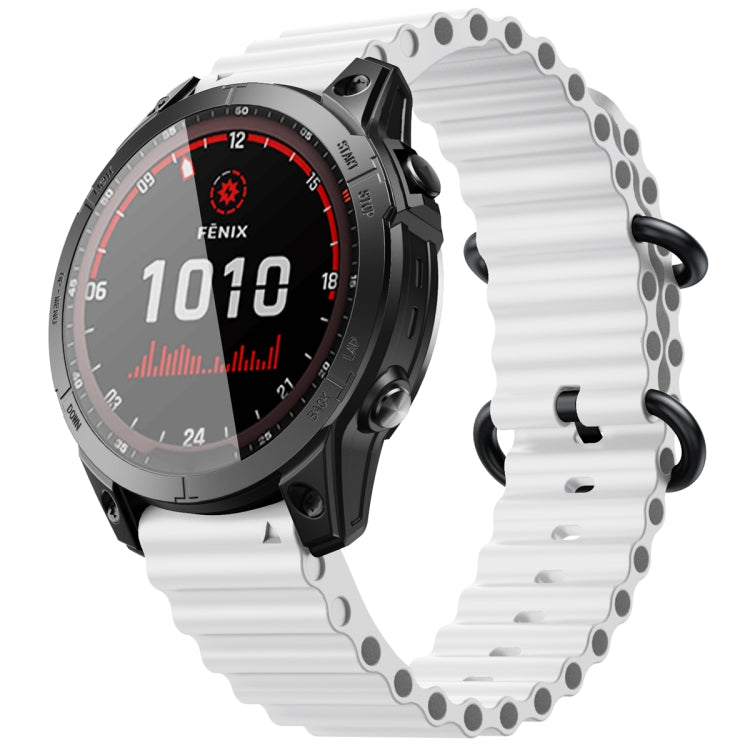 For Garmin Fenix 7 Ocean Style Quick Release Silicone Watch Band