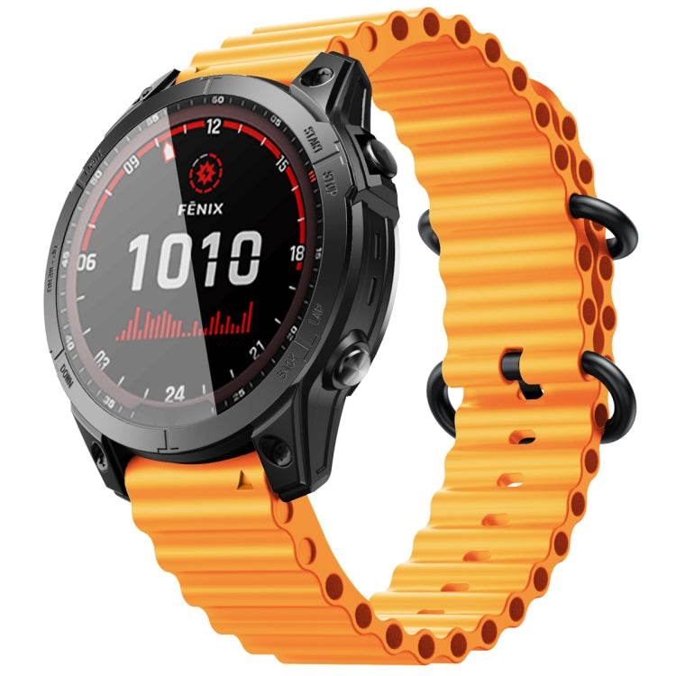 For Garmin Fenix 7 Ocean Style Quick Release Silicone Watch Band