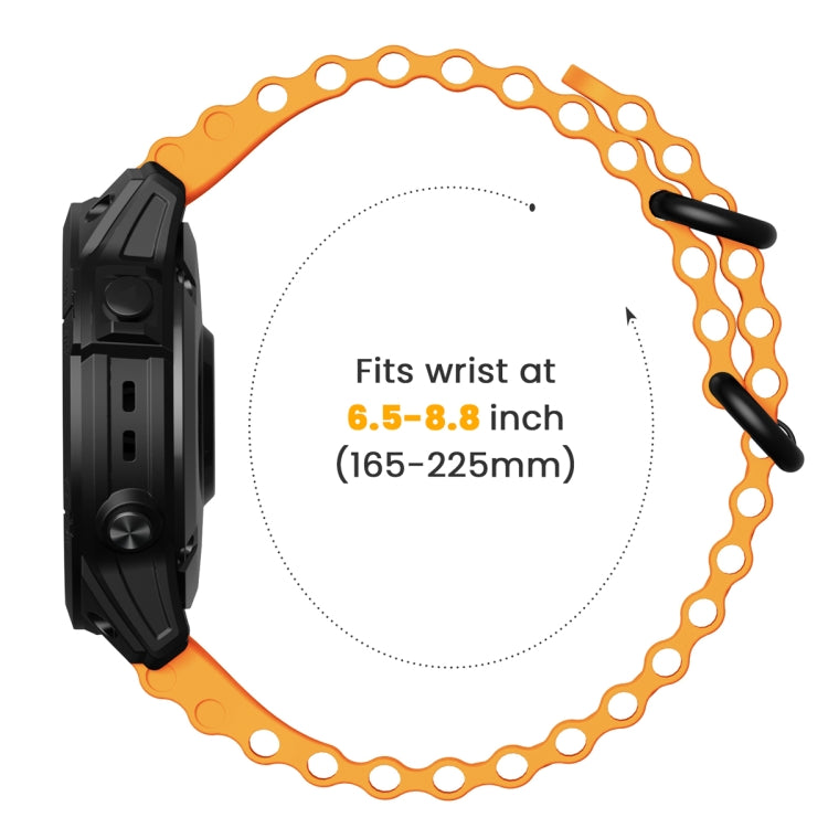 For Garmin Fenix 7 Ocean Style Quick Release Silicone Watch Band