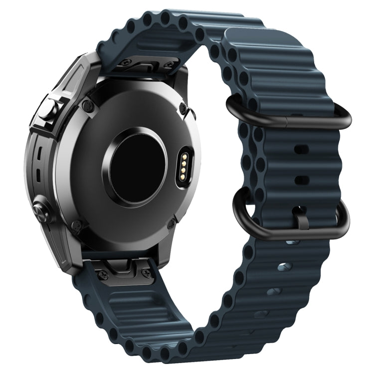 For Garmin Fenix 7 Ocean Style Quick Release Silicone Watch Band