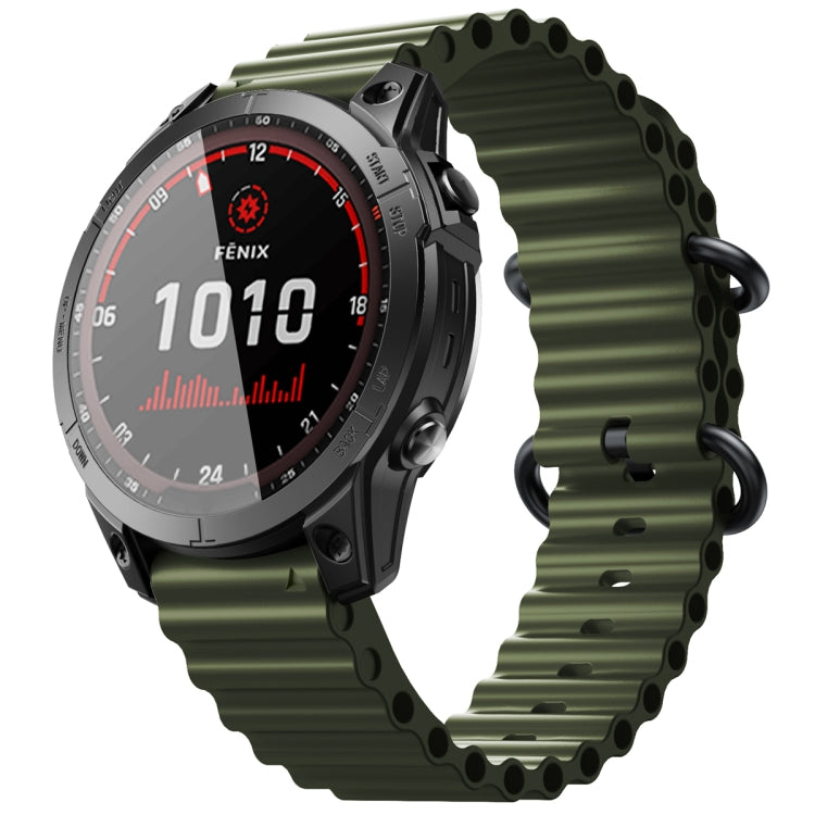For Garmin Fenix 7 Ocean Style Quick Release Silicone Watch Band