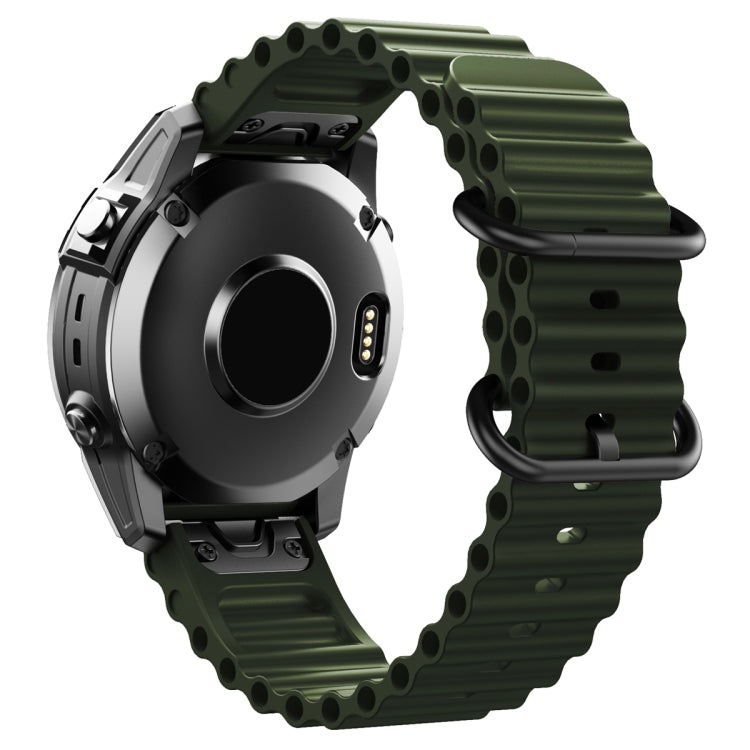 For Garmin Fenix 7 Ocean Style Quick Release Silicone Watch Band