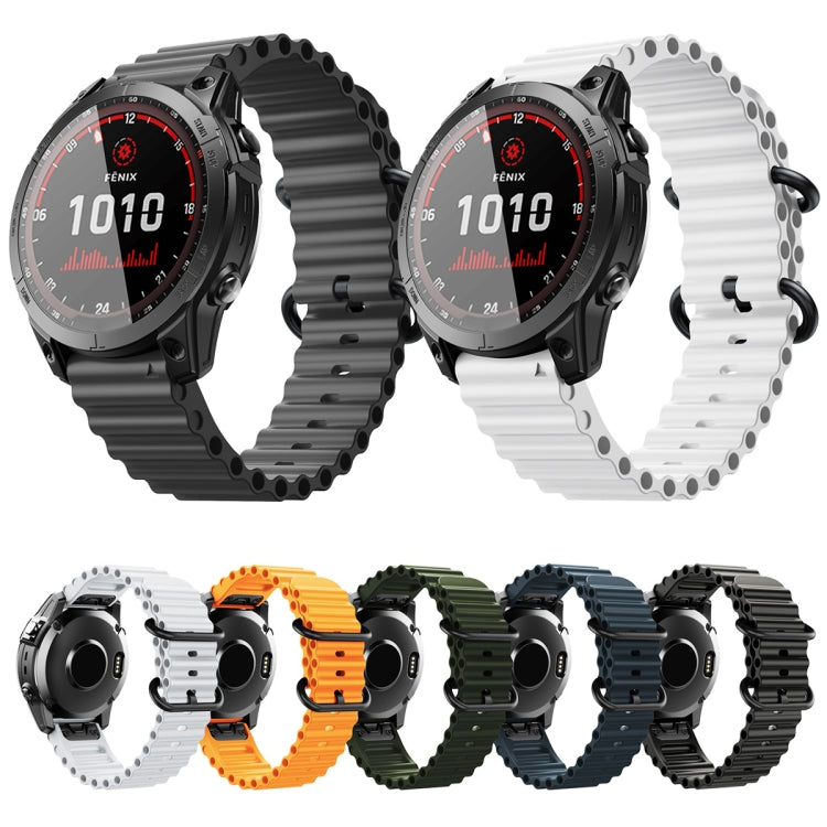 For Garmin Fenix 7 Ocean Style Quick Release Silicone Watch Band