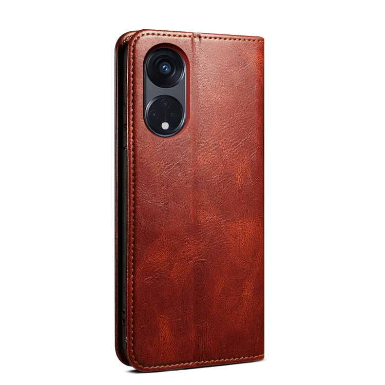 For OPPO Reno8 T 5G / A1 Pro Oil Wax Crazy Horse Texture Leather Phone Case