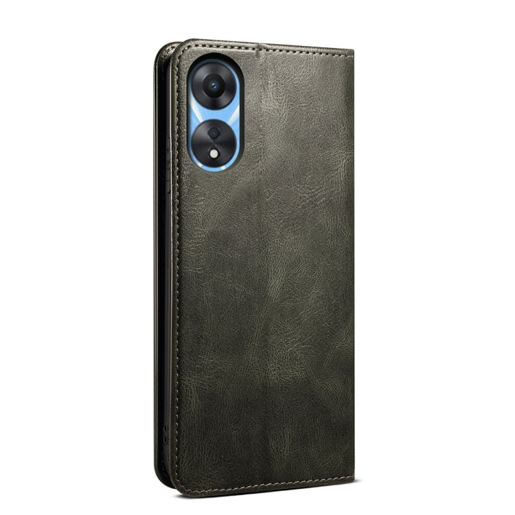 For OPPO A58 5G / A58x / A78 5G Oil Wax Crazy Horse Texture Leather Phone Case