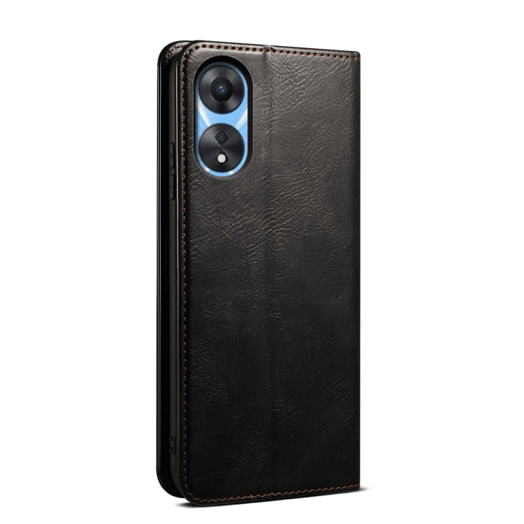 For OPPO A58 5G / A58x / A78 5G Oil Wax Crazy Horse Texture Leather Phone Case