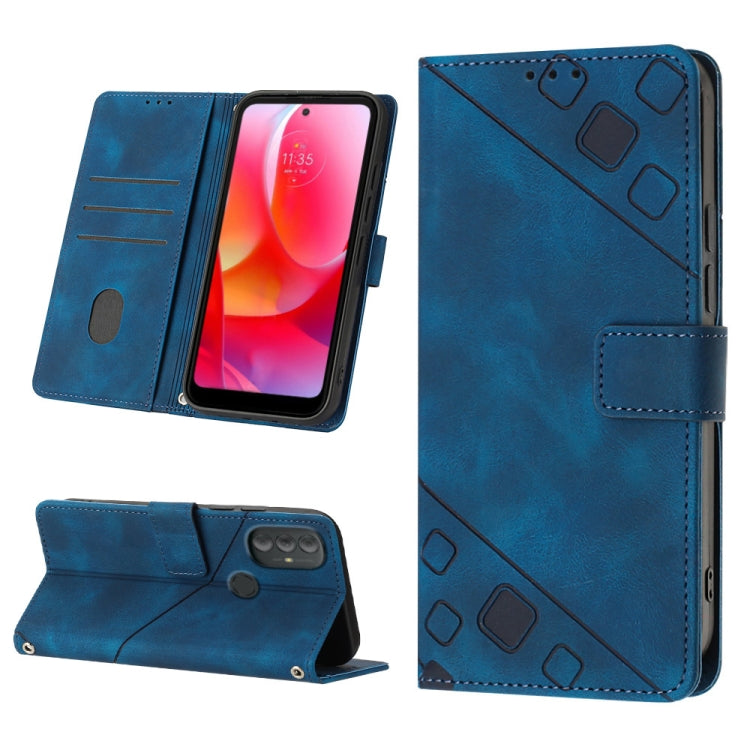 For Motorola Moto G Power 2022 Skin-feel Embossed Leather Phone Case