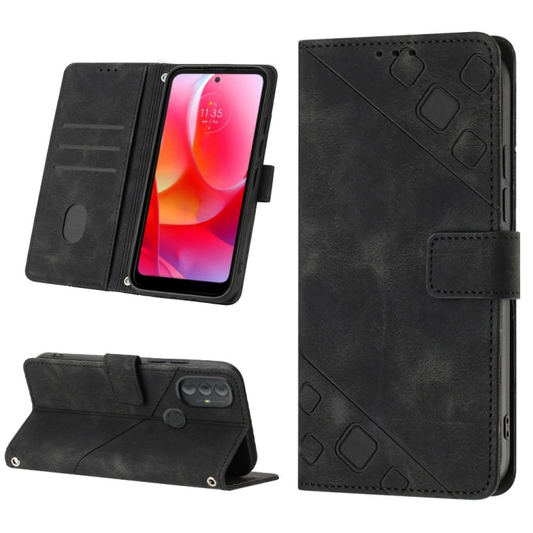 For Motorola Moto G Power 2022 Skin-feel Embossed Leather Phone Case