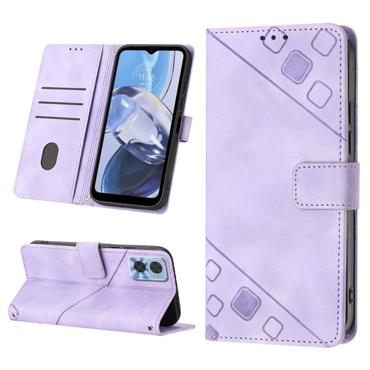 For Motorola Moto E22i 4G / E22 4G Skin-feel Embossed Leather Phone Case