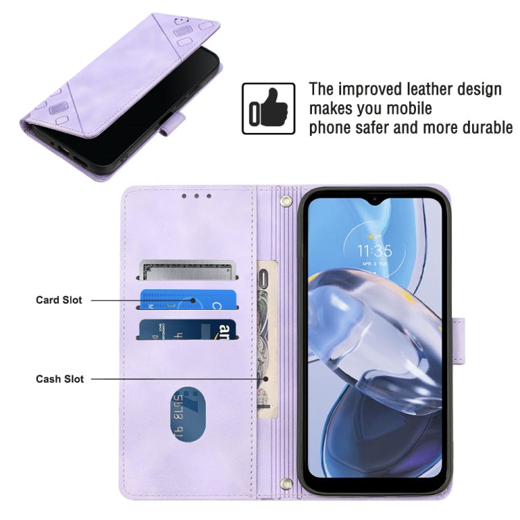 For Motorola Moto E22i 4G / E22 4G Skin-feel Embossed Leather Phone Case