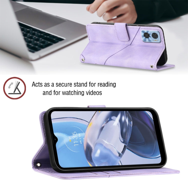 For Motorola Moto E22i 4G / E22 4G Skin-feel Embossed Leather Phone Case