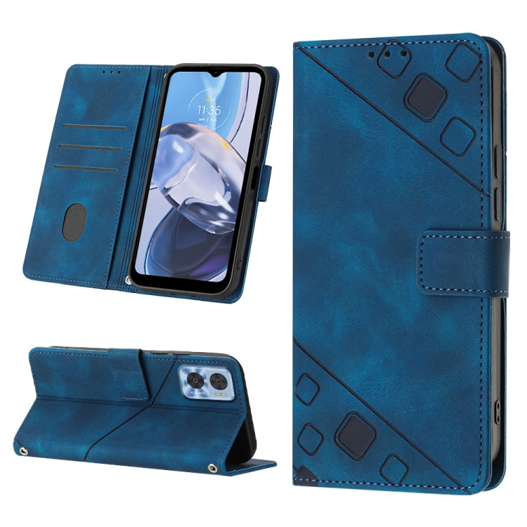 For Motorola Moto E22i 4G / E22 4G Skin-feel Embossed Leather Phone Case