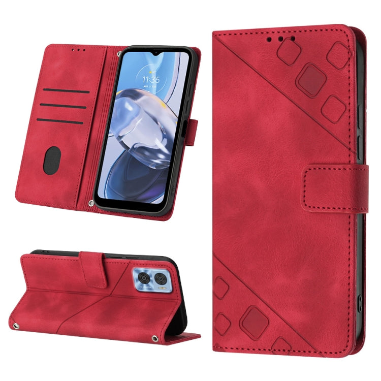 For Motorola Moto E22i 4G / E22 4G Skin-feel Embossed Leather Phone Case