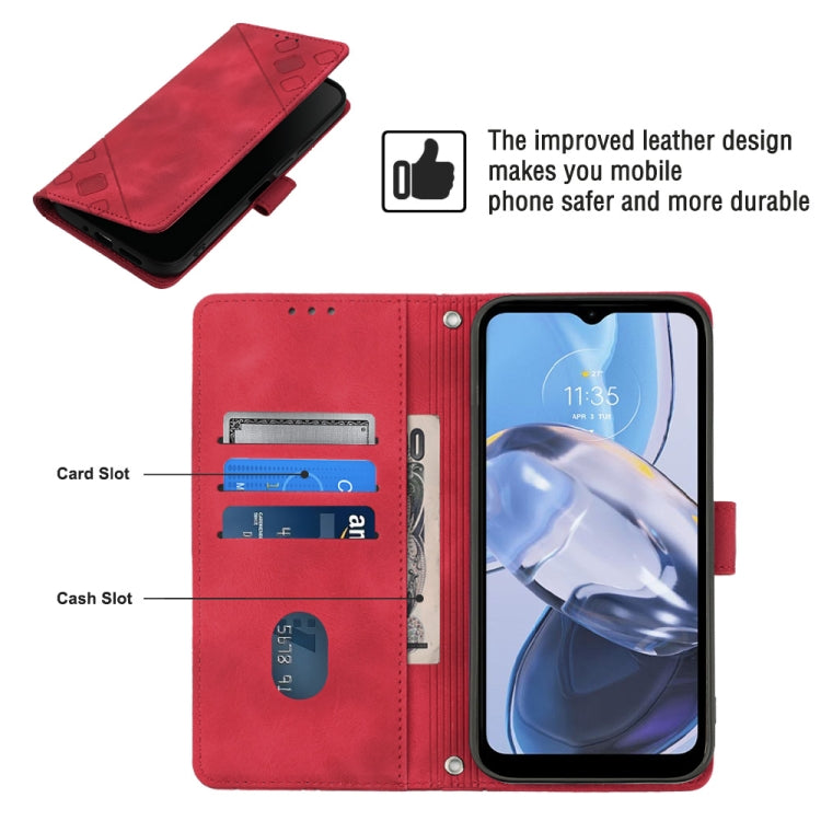 For Motorola Moto E22i 4G / E22 4G Skin-feel Embossed Leather Phone Case