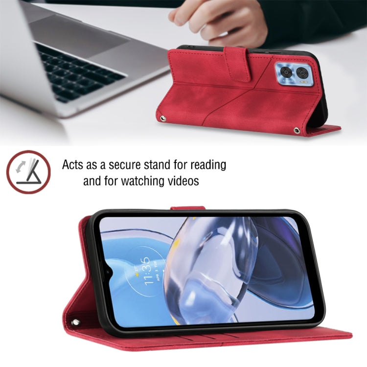 For Motorola Moto E22i 4G / E22 4G Skin-feel Embossed Leather Phone Case