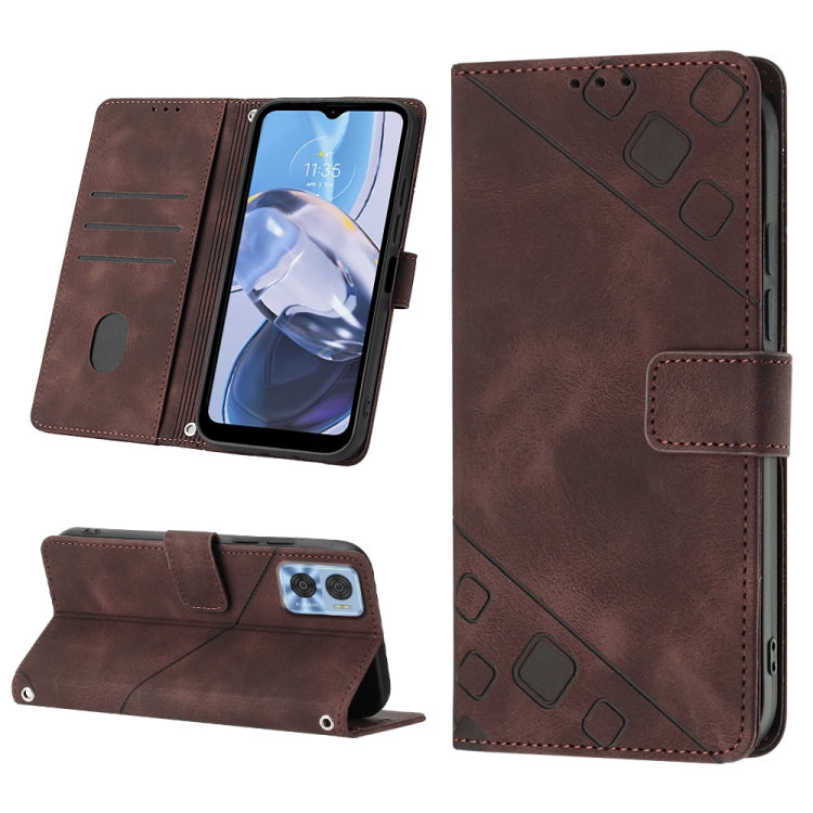 For Motorola Moto E22i 4G / E22 4G Skin-feel Embossed Leather Phone Case