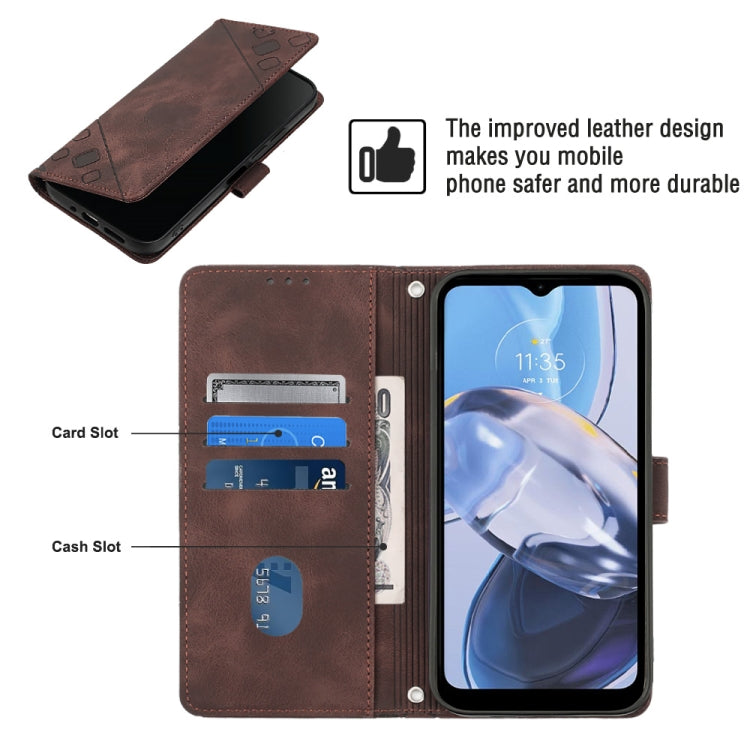 For Motorola Moto E22i 4G / E22 4G Skin-feel Embossed Leather Phone Case