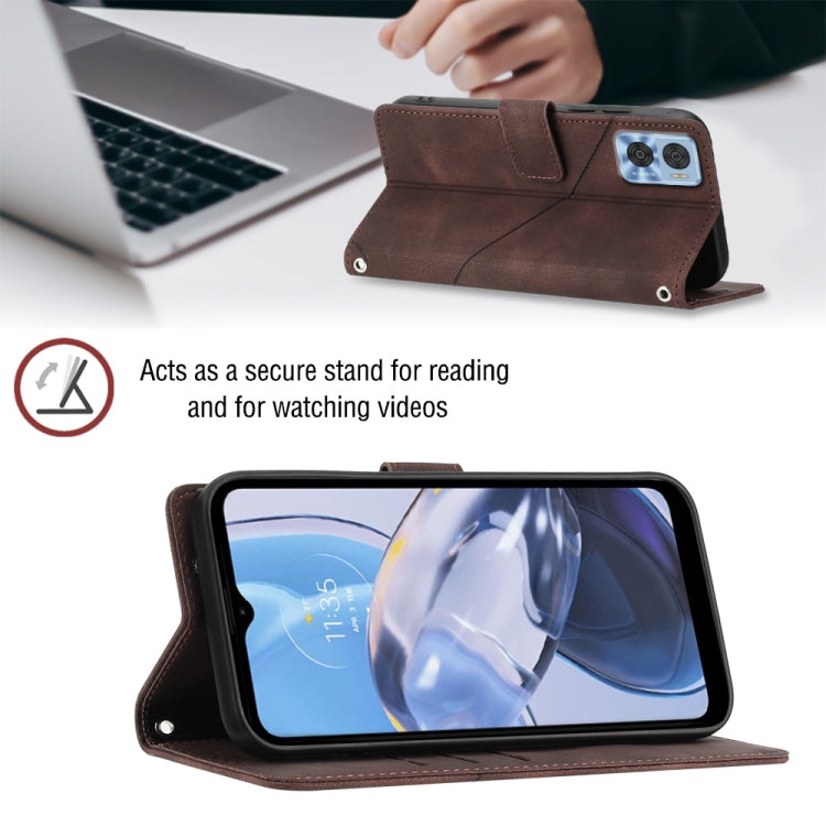 For Motorola Moto E22i 4G / E22 4G Skin-feel Embossed Leather Phone Case