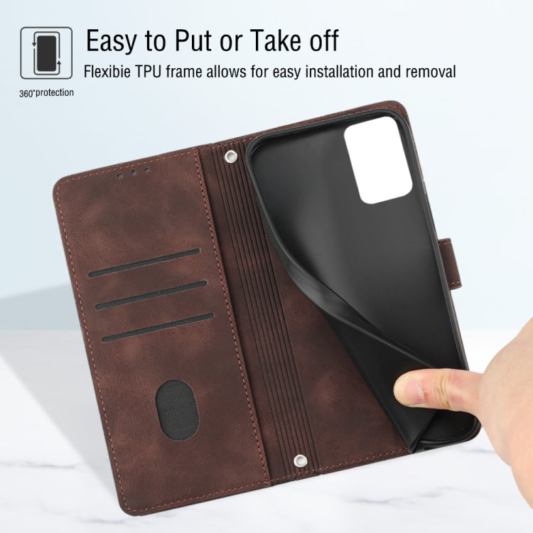 For Motorola Moto E22i 4G / E22 4G Skin-feel Embossed Leather Phone Case