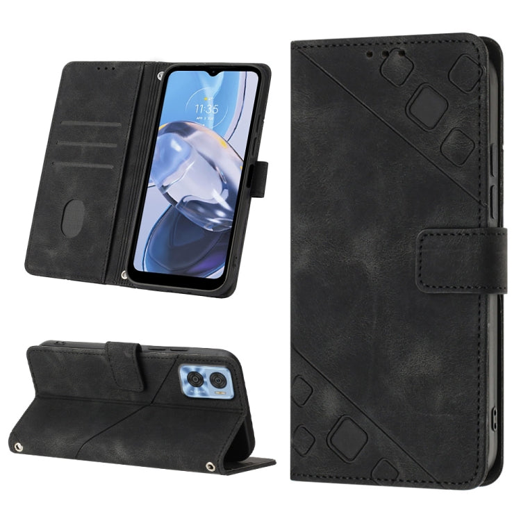 For Motorola Moto E22i 4G / E22 4G Skin-feel Embossed Leather Phone Case