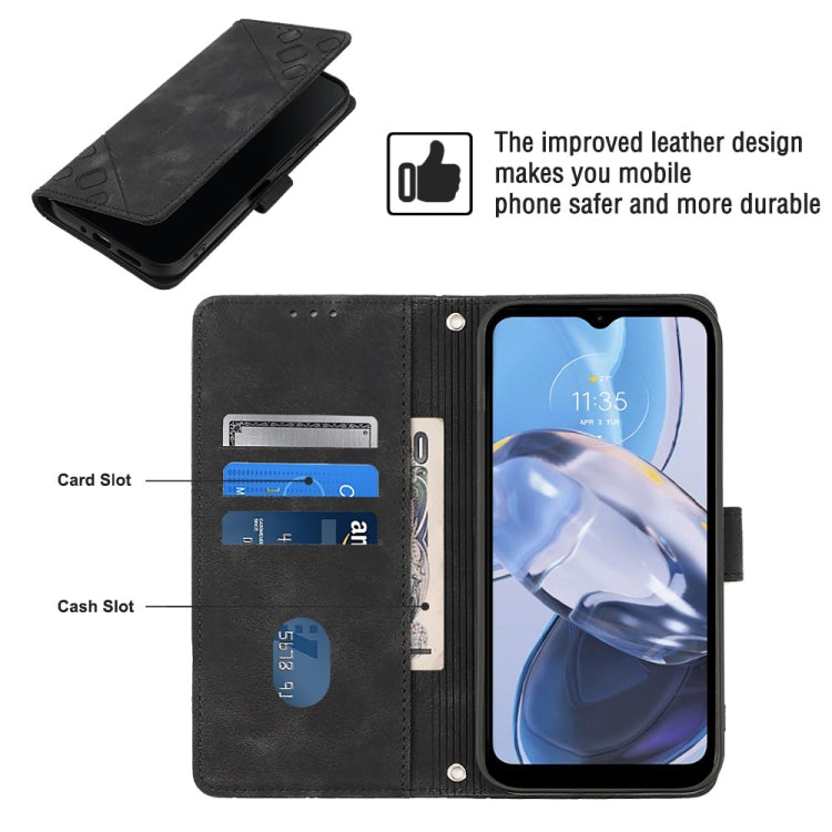 For Motorola Moto E22i 4G / E22 4G Skin-feel Embossed Leather Phone Case