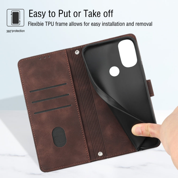 For Motorola Moto E30 / E40 / E20 Skin-feel Embossed Leather Phone Case