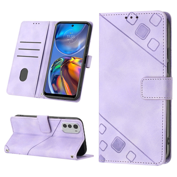 For Motorola Moto E32 4G / E32S Skin-feel Embossed Leather Phone Case