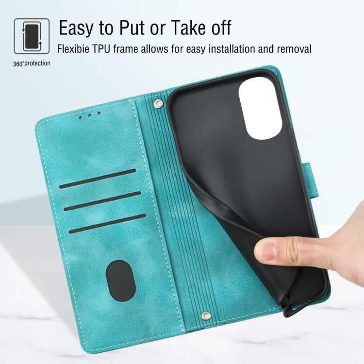 For Motorola Moto E32 4G / E32S Skin-feel Embossed Leather Phone Case