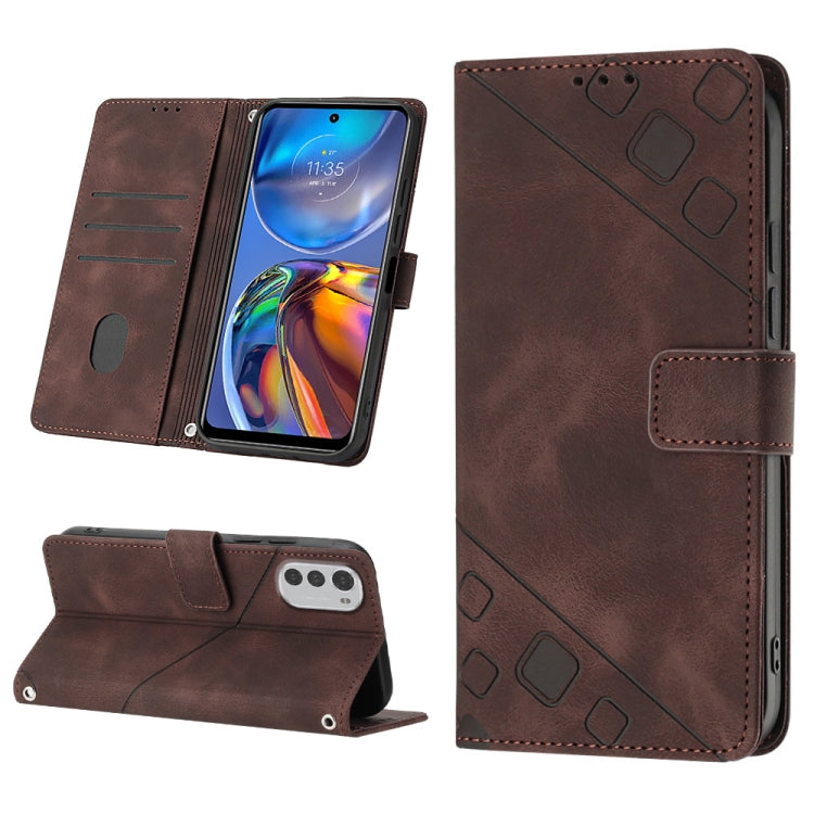 For Motorola Moto E32 4G / E32S Skin-feel Embossed Leather Phone Case