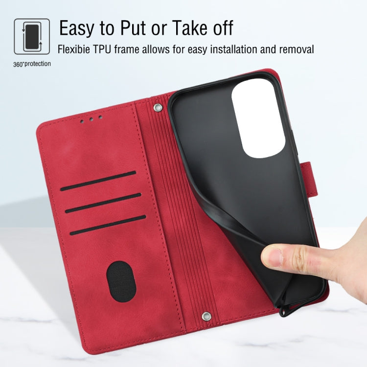 For Motorola Moto Edge 30 Skin-feel Embossed Leather Phone Case