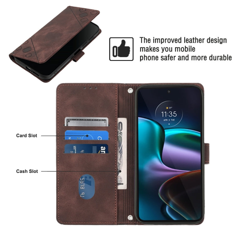 For Motorola Moto Edge 30 Skin-feel Embossed Leather Phone Case
