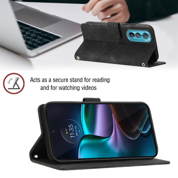 For Motorola Moto Edge 30 Skin-feel Embossed Leather Phone Case