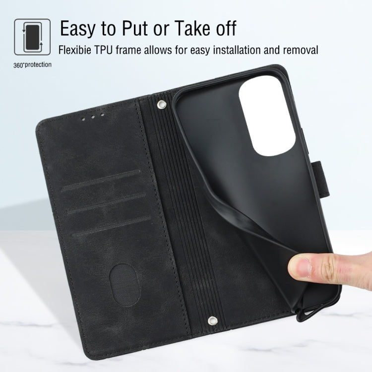 For Motorola Moto Edge 30 Skin-feel Embossed Leather Phone Case