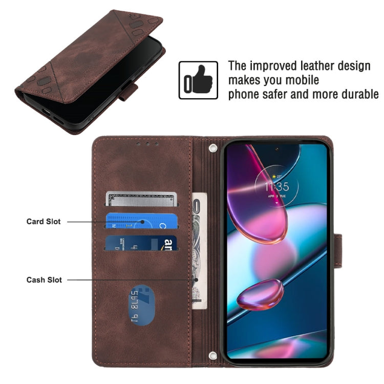 For Motorola Edge 30 Pro / Edge+ 2022 Skin-feel Embossed Leather Phone Case