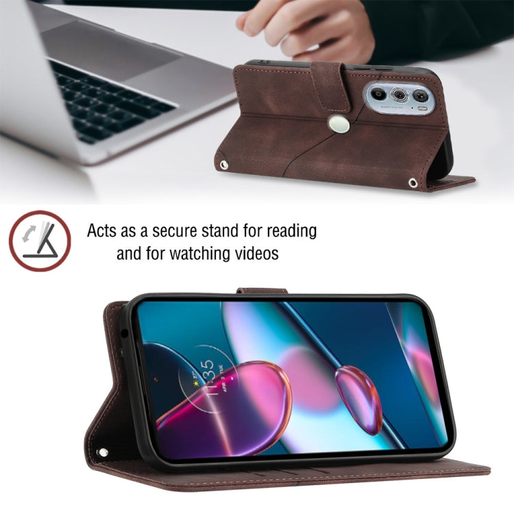 For Motorola Edge 30 Pro / Edge+ 2022 Skin-feel Embossed Leather Phone Case