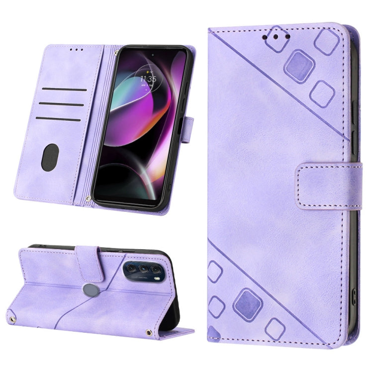 For Motorola Moto G 5G 2022 Skin-feel Embossed Leather Phone Case