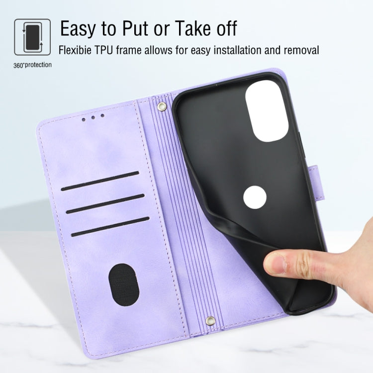For Motorola Moto G 5G 2022 Skin-feel Embossed Leather Phone Case
