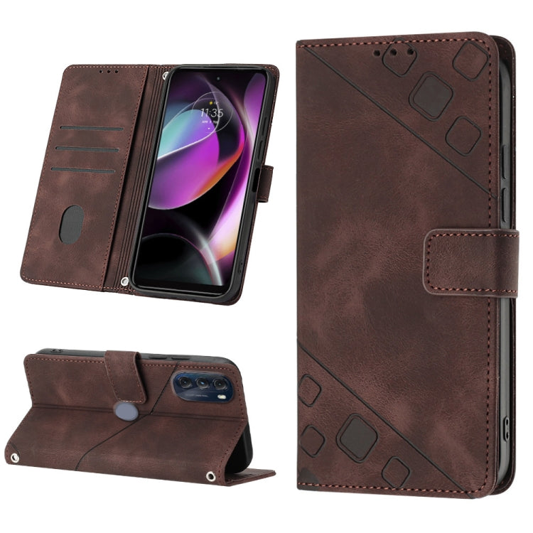For Motorola Moto G 5G 2022 Skin-feel Embossed Leather Phone Case