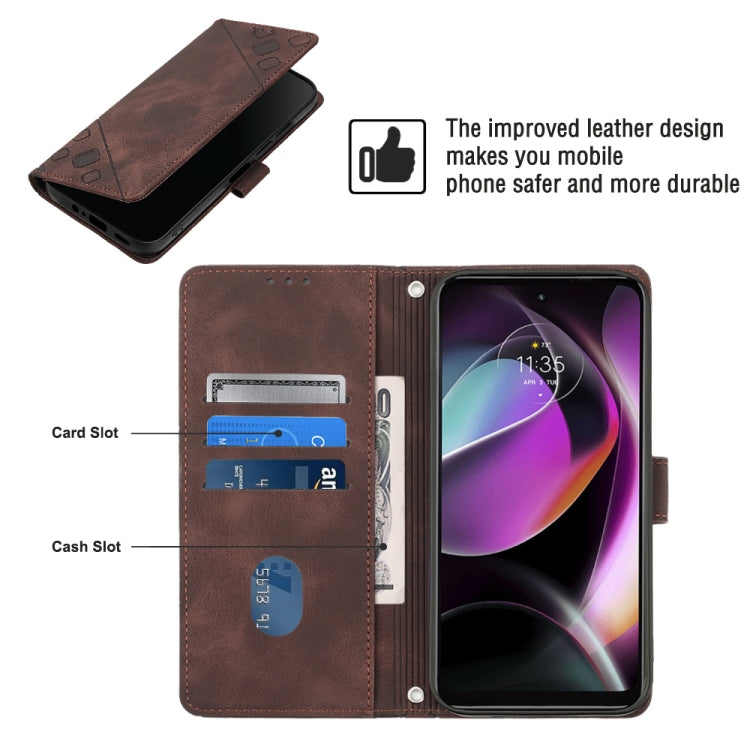 For Motorola Moto G 5G 2022 Skin-feel Embossed Leather Phone Case