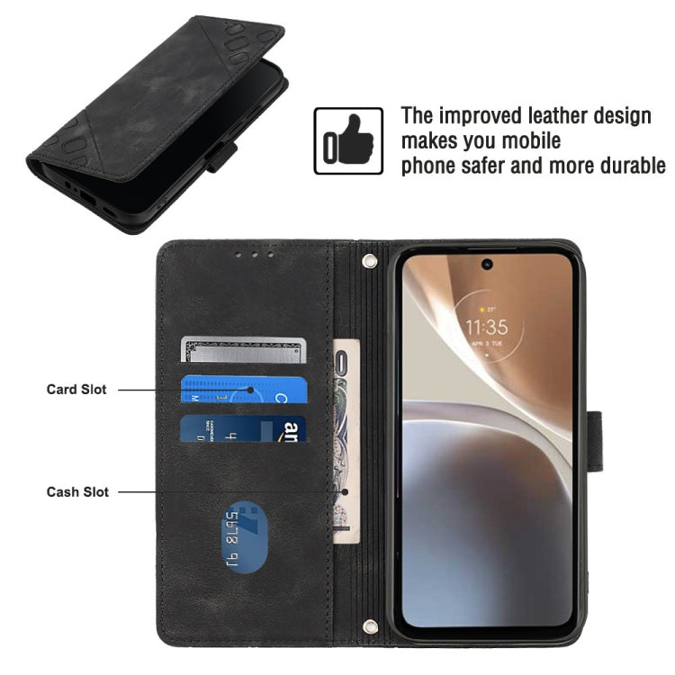 For Motorola Moto G32 Skin-feel Embossed Leather Phone Case