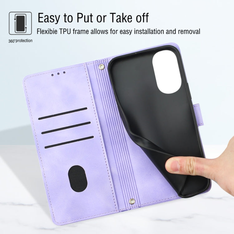 For Motorola Moto G52 Skin-feel Embossed Leather Phone Case