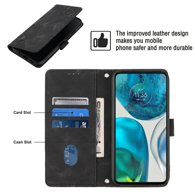 For Motorola Moto G52 Skin-feel Embossed Leather Phone Case