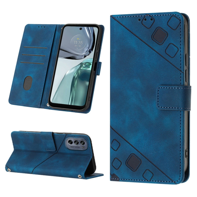 For Motorola Moto G62 5G Skin-feel Embossed Leather Phone Case
