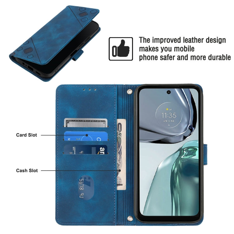 For Motorola Moto G62 5G Skin-feel Embossed Leather Phone Case