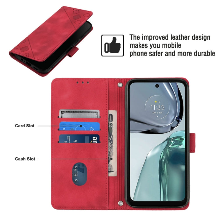 For Motorola Moto G62 5G Skin-feel Embossed Leather Phone Case