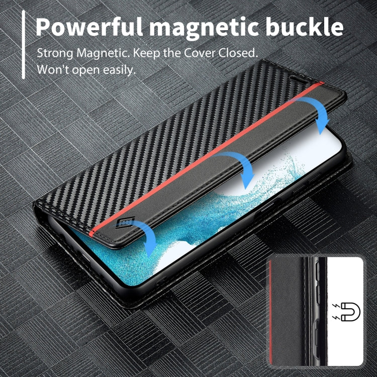 For Samsung Galaxy A14 4G / 5G LC.IMEEKE Carbon Fiber Leather Phone Case