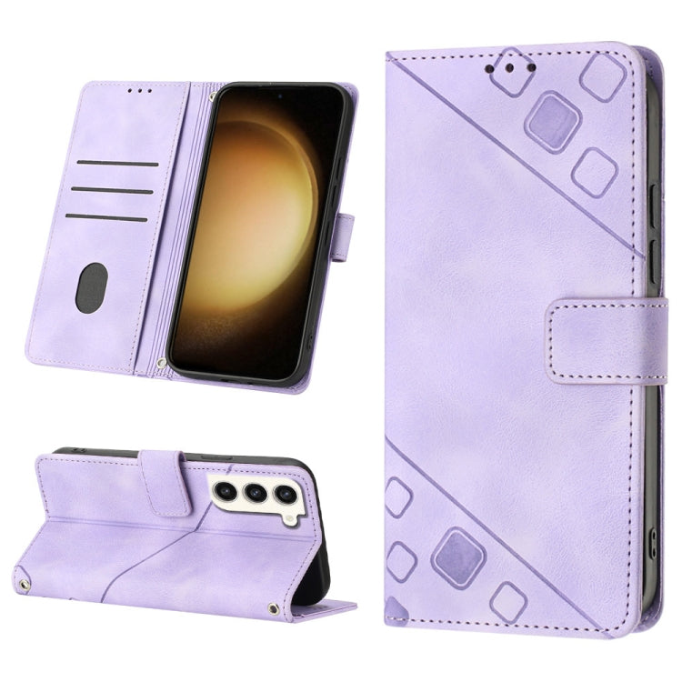 For Samsung Galaxy S23 5G Skin-feel Embossed Leather Phone Case
