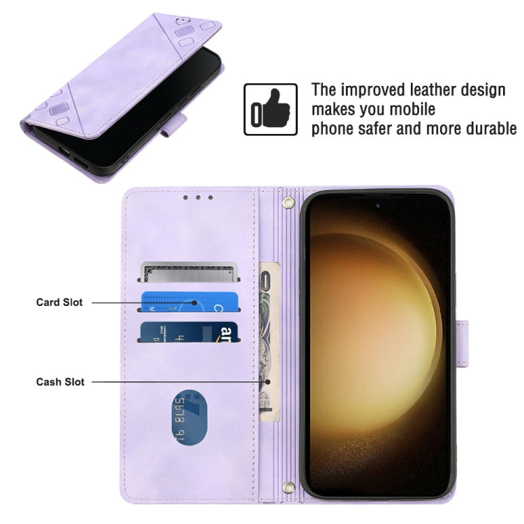 For Samsung Galaxy S23 5G Skin-feel Embossed Leather Phone Case