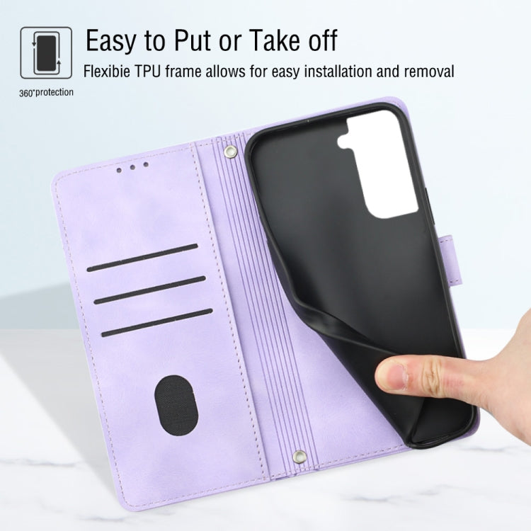 For Samsung Galaxy S23 5G Skin-feel Embossed Leather Phone Case