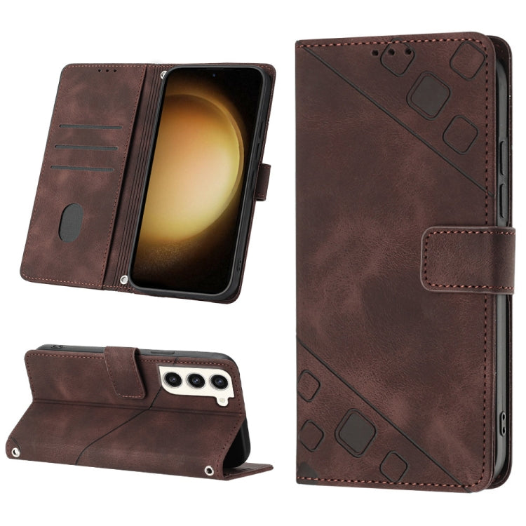For Samsung Galaxy S23 5G Skin-feel Embossed Leather Phone Case